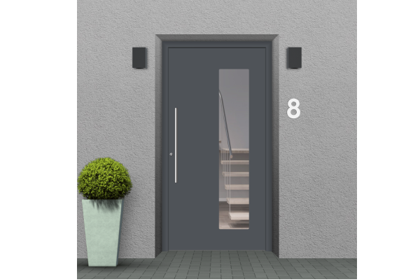 Haustür Aluminium Schiefergrau