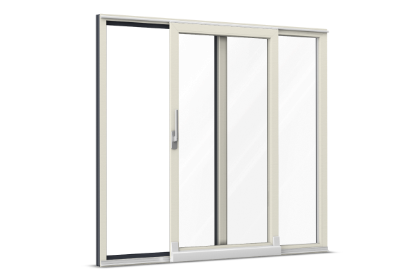 PSK-Tür Kunststoff-Aluminium Cremeweiss Strukturell