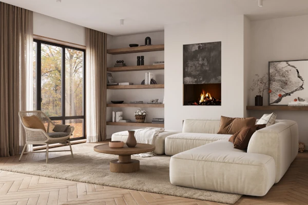 Fenster aus Aluminium im Wohnzimmer
