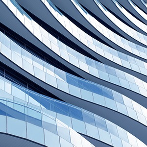 Detail einer Glasfassade für große Gebäude