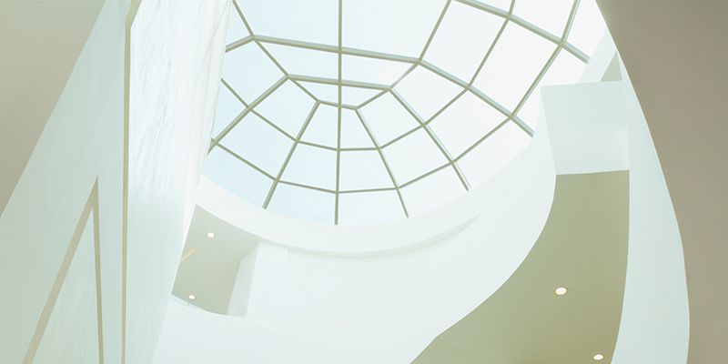 Glaskuppeldach als Beispiel im Treppenhaus